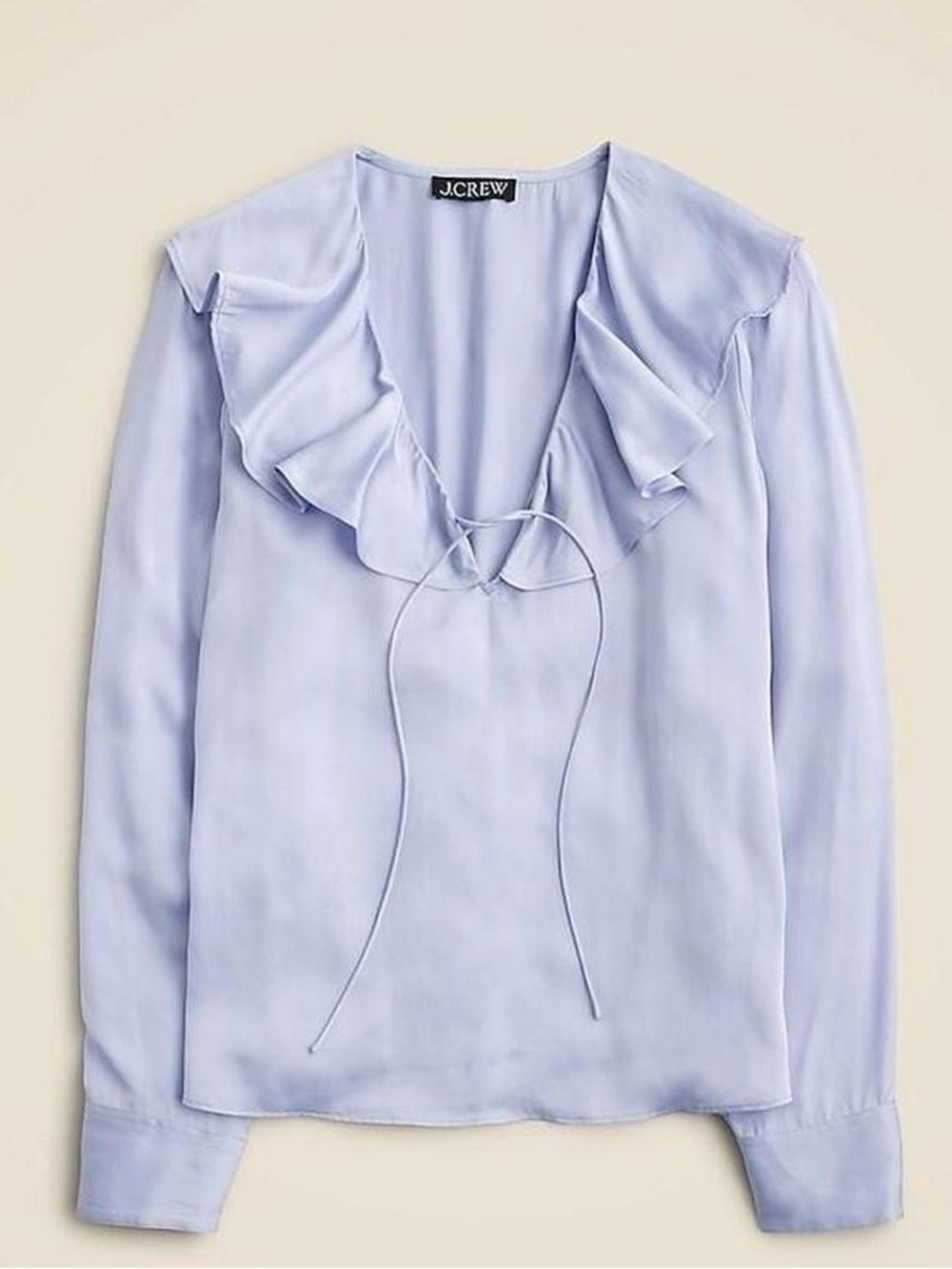 •J. Crew• light blue riffle collar blouse shirt